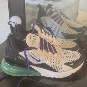 Nike Air Max 270 Cream and Black with Green Accents